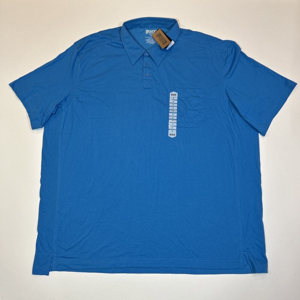 Duluth Trading Polo Shirt Mens 3XL NWT Blue Long Tail CoolMax Performance